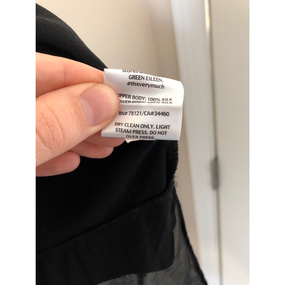 👚 Eileen Fisher Black Sheer Bottom Blouse - Picture 4 of 4